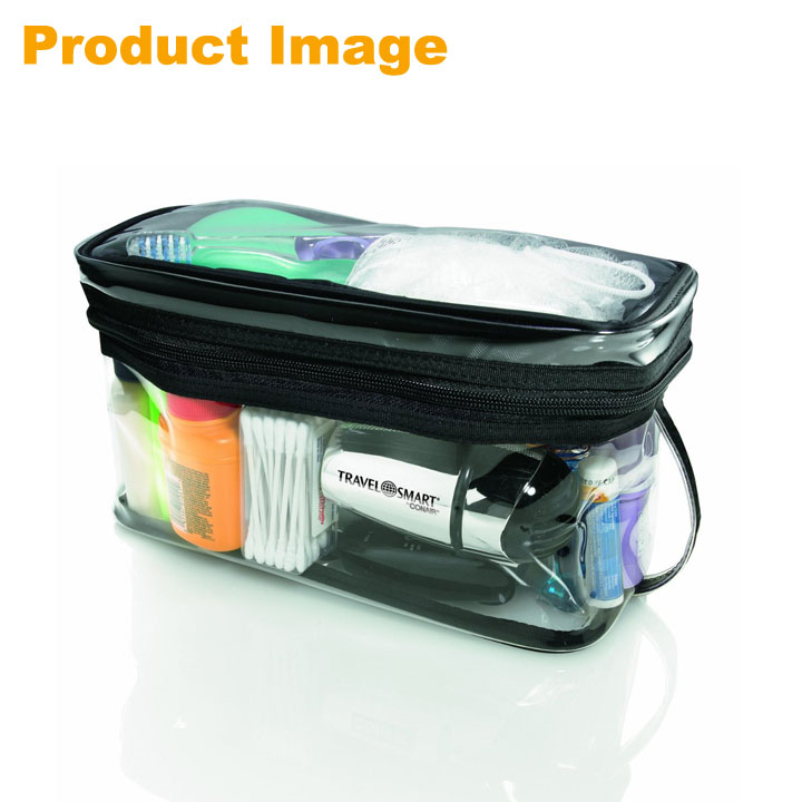 Transparent pvc cosmetic bag with zipper